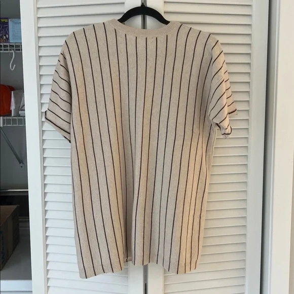 Striped Beige and Black knitted t shirt - Picture 2 of 4